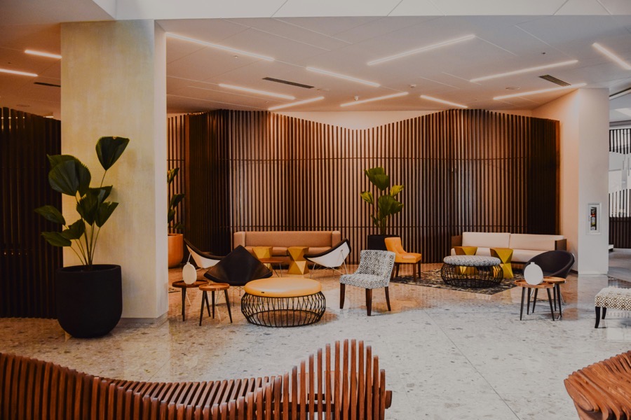 A clean condo lobby and common area