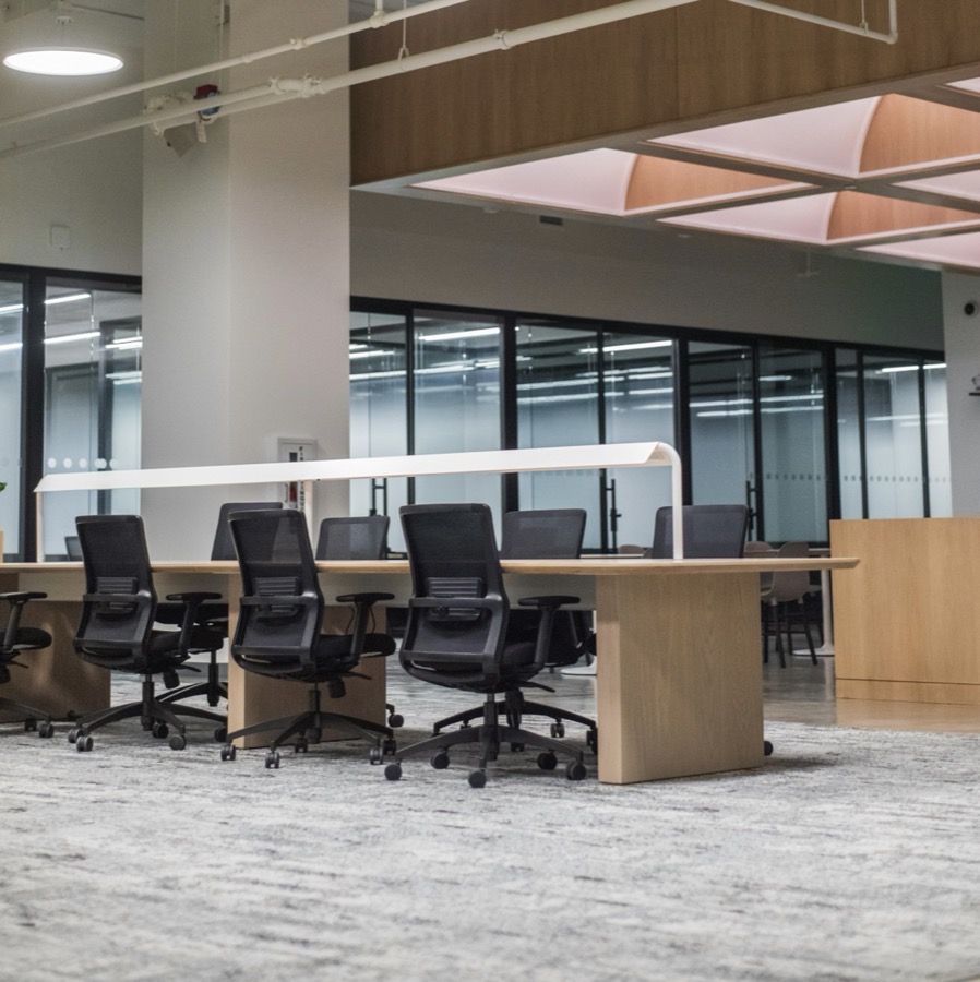 A tidy, organized office environment